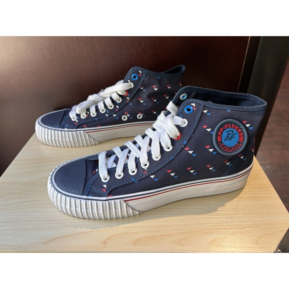 New PF Flyers Rolland Berry Navy Unisex Womens 9.5 Mens 8 Casual Sneakers Shoes